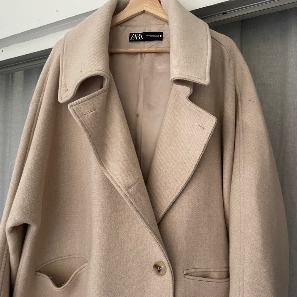 XXL plus sized luxurious long wool trench coat